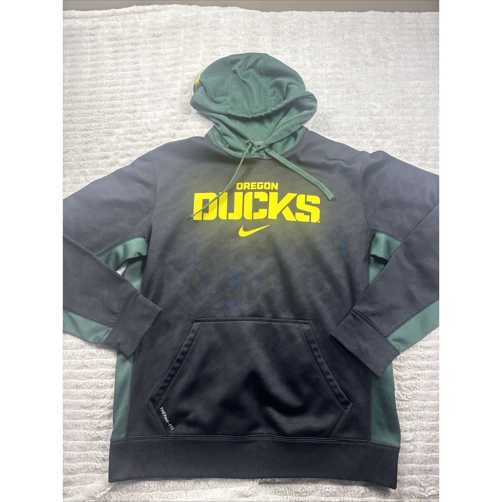 Nike Therma-Fit Oregon Ducks Hoodie Men's Med Black/Green Sweatshirt Football